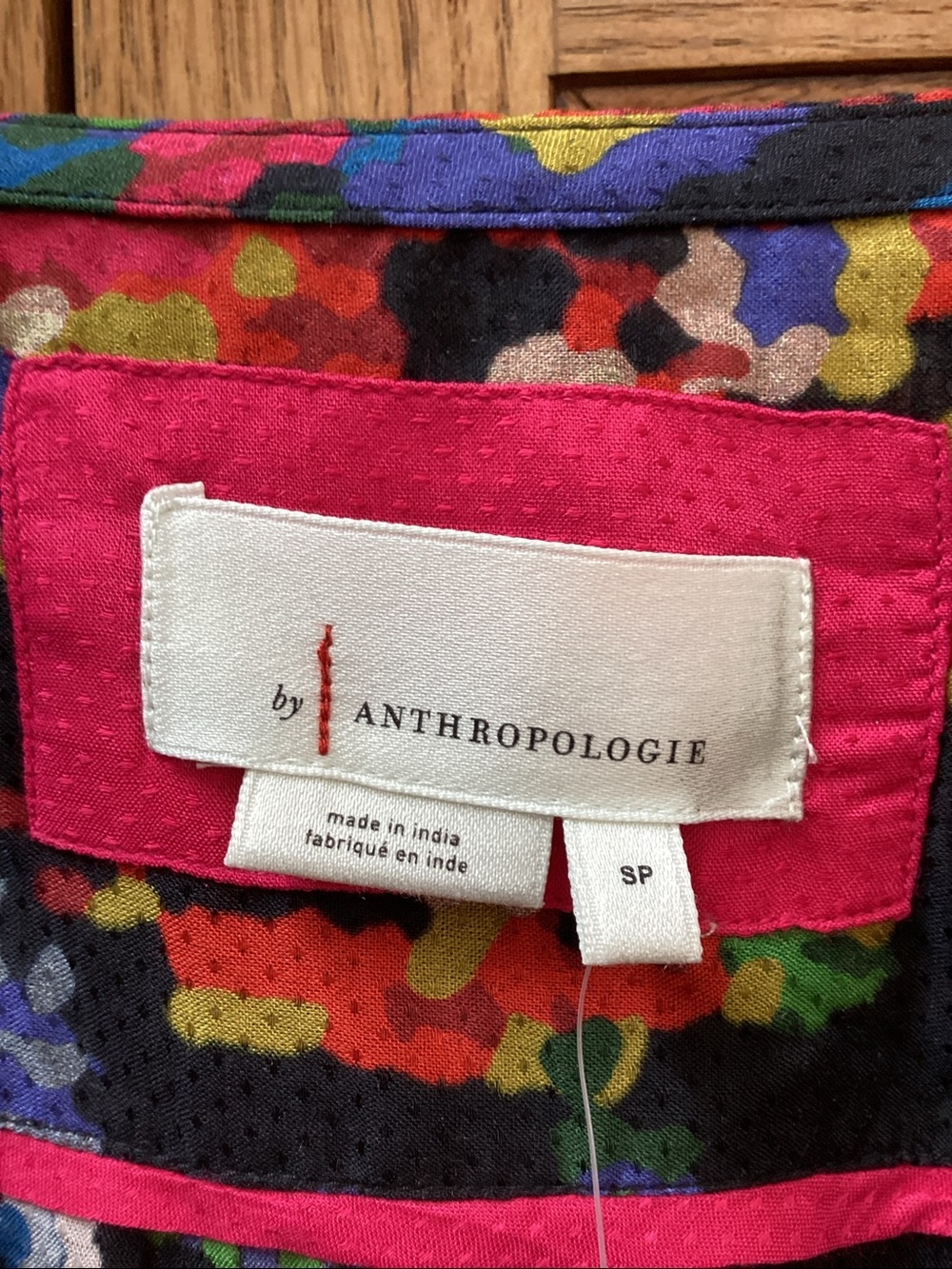 Anthropologie Astrid Needlepoint black floral V-neck mini dress with tie belt - Picture 5 of 14